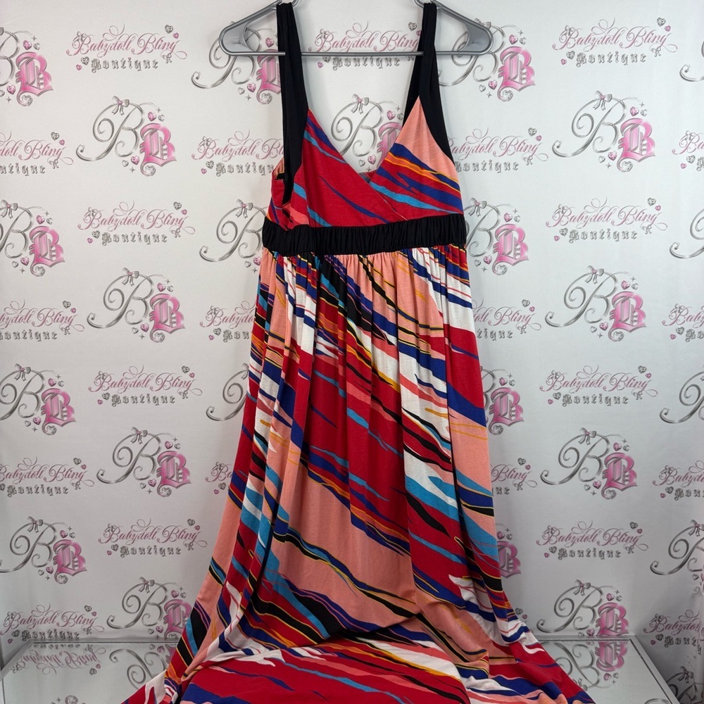 Kensie dress long maxi abstract rainbow Multicolor Striped Maxi Dress